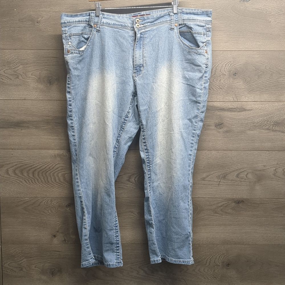 Hissyfit Blues Light Wash Stretchy Blue Jeans Women's Plus Size 24